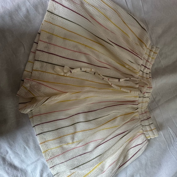 Striped Cream Women's Shorts - Picture 1 of 6